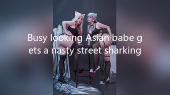 Busy looking Asian babe gets a nasty street sharking